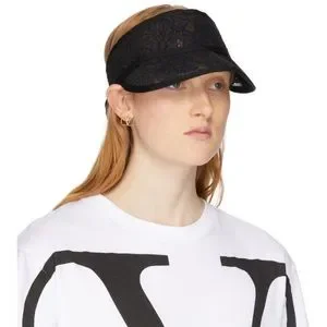 Valentino Garavani Lace Visor. Beautiful!! VALENTINO GARAVANI Chez Valentino Baseball Hat CREAM | Base Blu main image 4